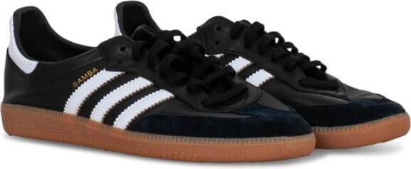 adidas Originals Zwarte Sneakers met Leren Bovenwerk en Rubberen Zool Zwart Heren