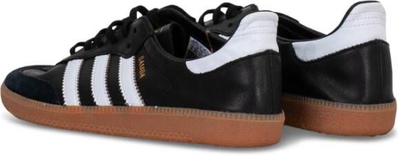adidas Originals Zwarte Sneakers met Leren Bovenwerk en Rubberen Zool Zwart Heren