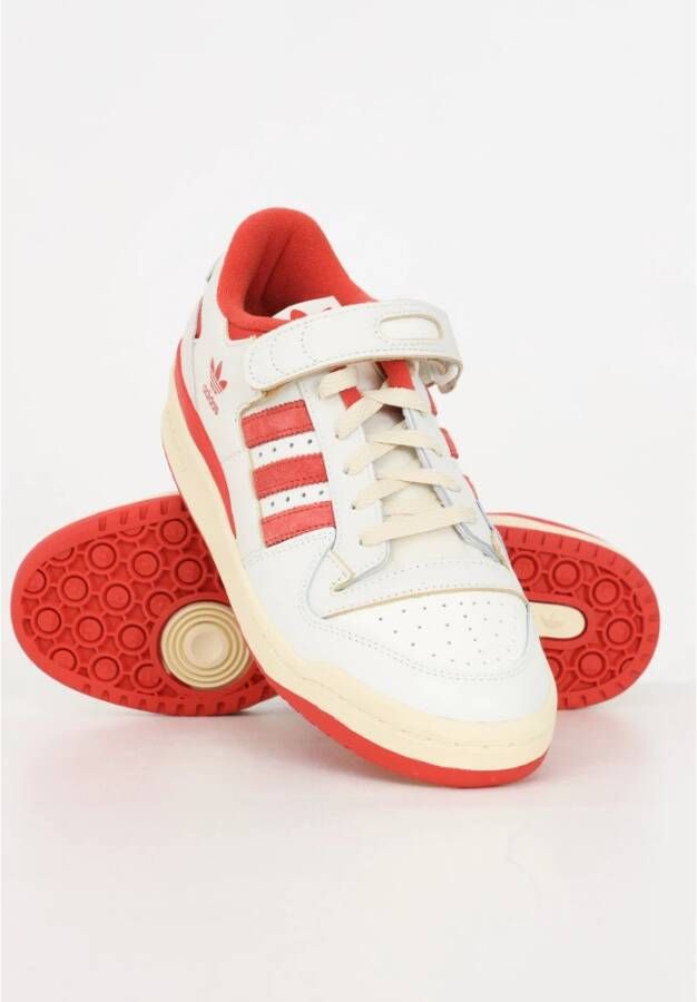 adidas Originals Witte en Oranje Forum 84 Lage Sneakers Multicolor Heren