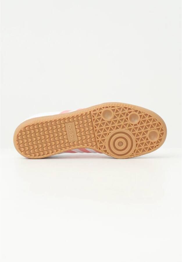 Adidas Originals Witte en roze Samba OG Sneakers