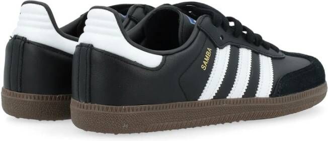 adidas Originals Zwarte leren Samba Sneaker Black Dames