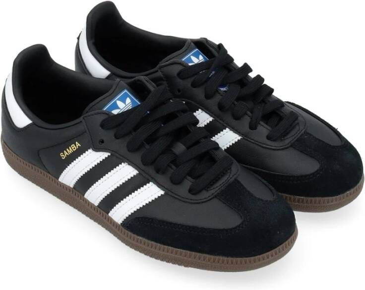 adidas Originals Zwarte leren Samba Sneaker Black Dames