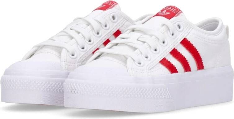 Adidas Platform Lage Sneaker Scarlet Wit Zwart White Dames