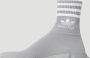 Balenciaga Speed Sneakers Gebreide Weefsel Handtekening Streep Motief Grijs Heren - Thumbnail 9