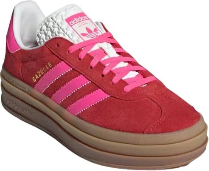 Adidas Originals Gazelle Bold Dames Collegiate Red Lucid Pink Core White Dames Collegiate Red Lucid Pink Core White Schoenen