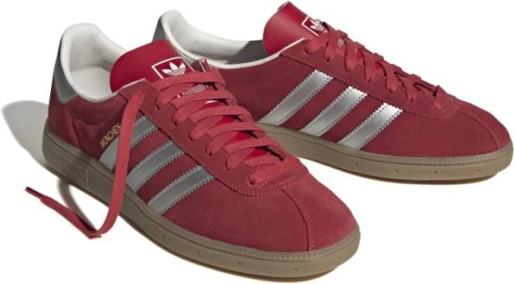 Adidas Munchen Sneakers 1 3 Scarlet Zilver Gum4 Rood Heren