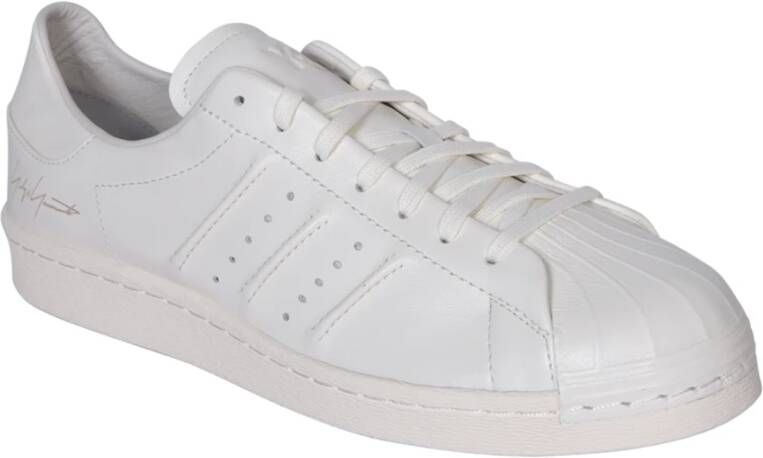 Adidas Witte Leren Sneakers Ronde Neus Vetersluiting White Heren