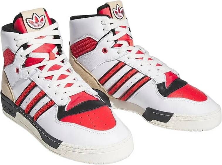 Adidas Leren Sneakers met Unieke Inzetstukken Wit Dames
