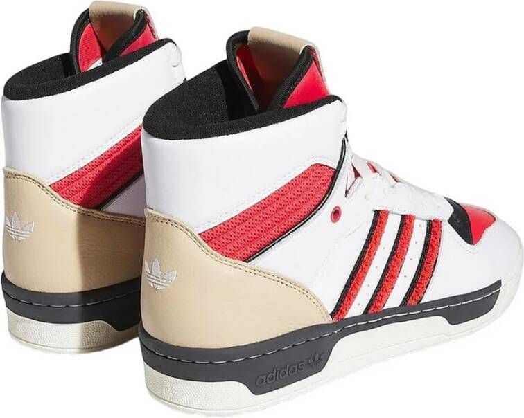 Adidas Leren Sneakers met Unieke Inzetstukken Wit Dames