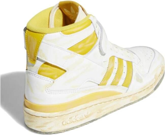 Adidas Cloud White en Hazy Yellow Leren Sneakers Wit Heren