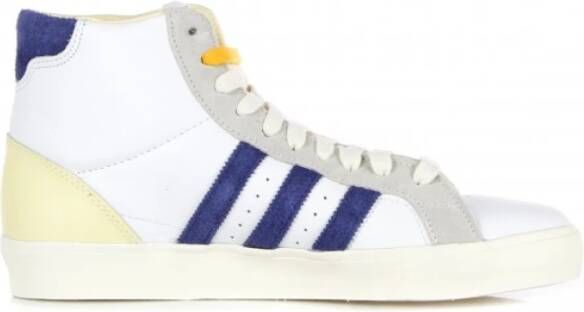 Adidas Profi Diagonale Streep Hoge Sneakers Wit Heren