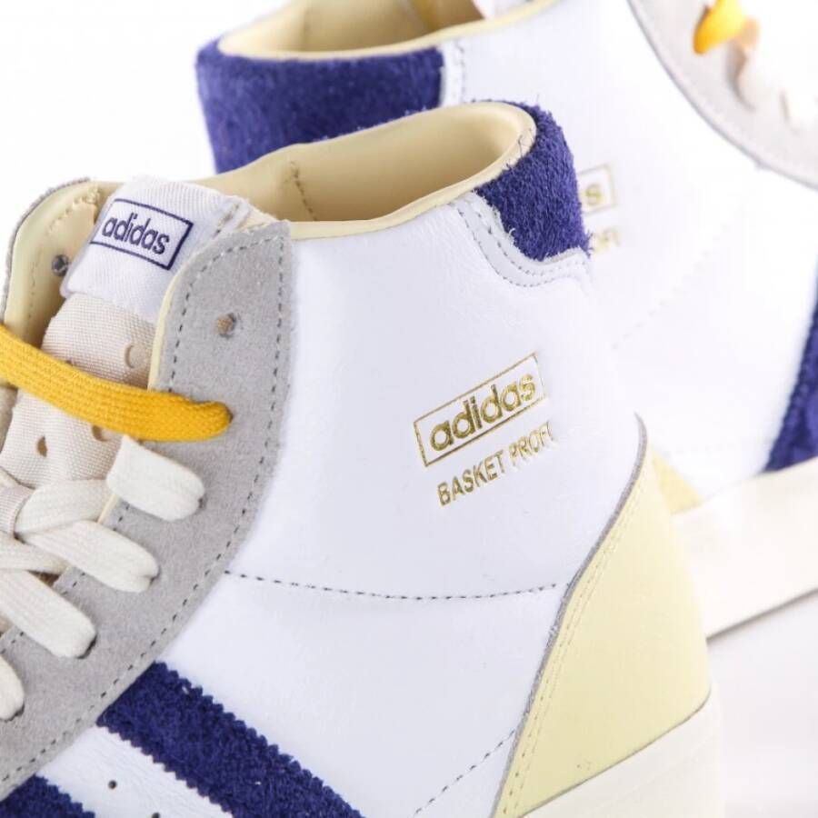 Adidas Profi Diagonale Streep Hoge Sneakers Wit Heren