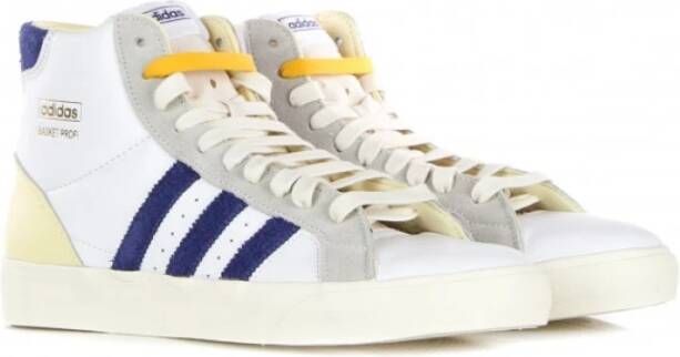 Adidas Profi Diagonale Streep Hoge Sneakers Wit Heren