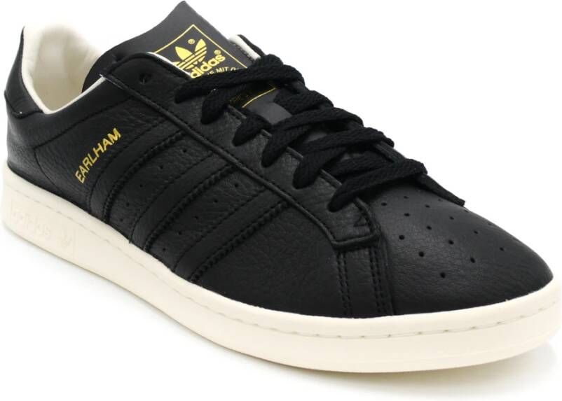 Adidas Zwarte Leren Sneakers Zwart Heren