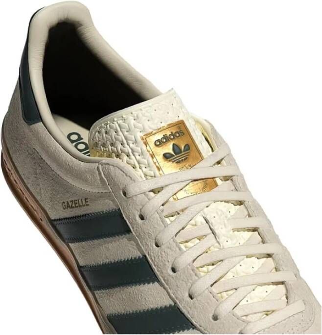 Adidas Suède Crème Sneakers met Groene Strepen White Heren