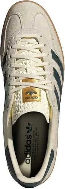 Adidas Suède Crème Sneakers met Groene Strepen White Heren