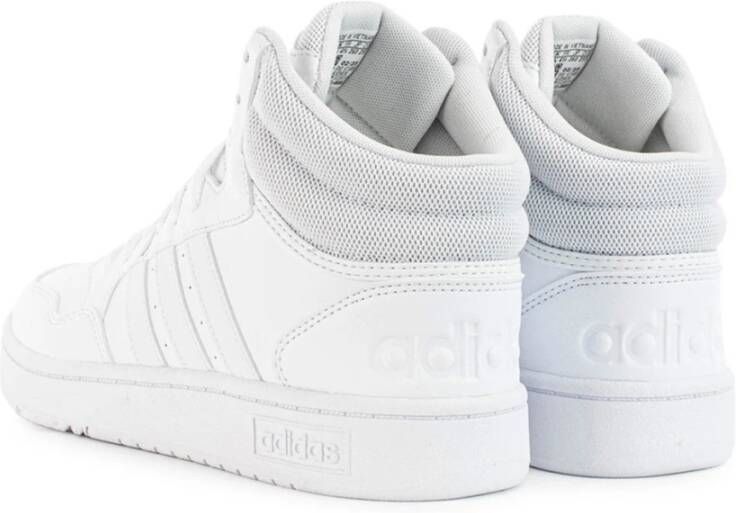 Adidas Witte Hoops 3.0 Mid Lifestyle Basketball Classic Schoenen Wit Heren