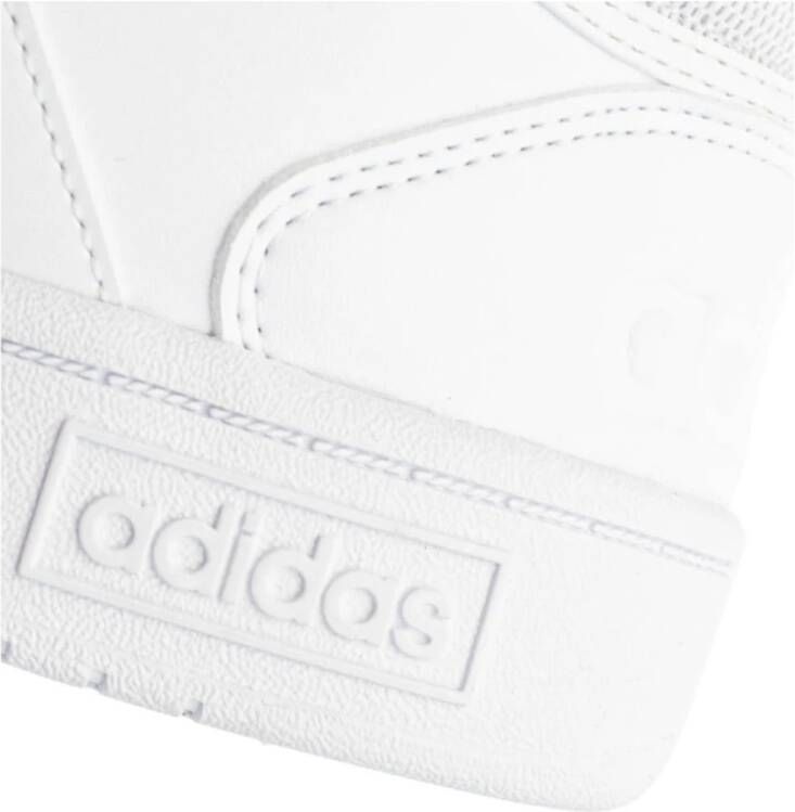 Adidas Witte Hoops 3.0 Mid Lifestyle Basketball Classic Schoenen Wit Heren