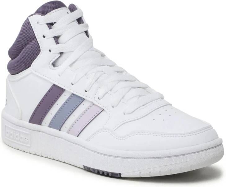 Adidas Witte Hoops 3.0 Mid Sneakers Wit Dames