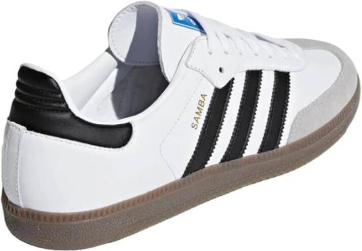 Adidas Witte Leren Sportieve Sneakers Rubberen Zool White Heren