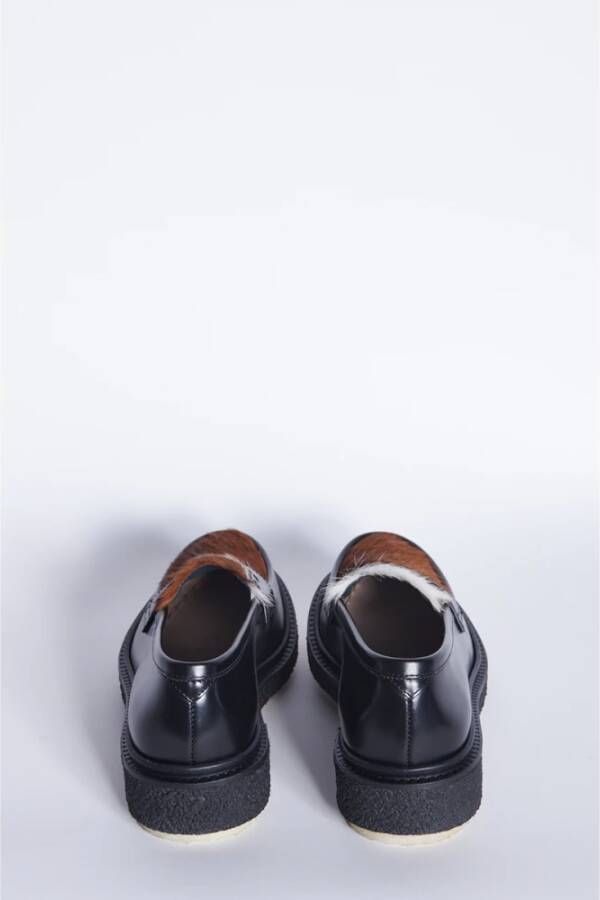 Adieu Paris Bruine Bont Mocassin Platte Schoenen