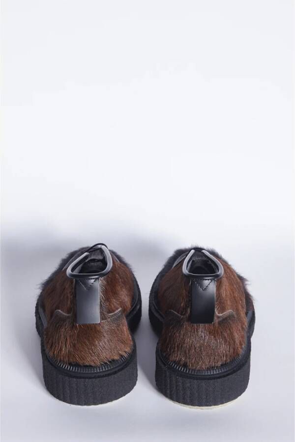 Adieu Paris Bruine Veterschoenen met Bont