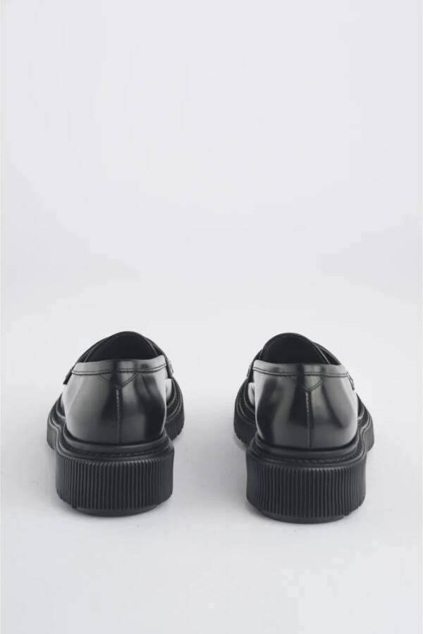 Adieu Paris Zwarte leren mocassin schoenen Black Dames