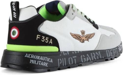 aeronautica militare Geborduurde stof- en eco-leer sneakers Multicolor Heren