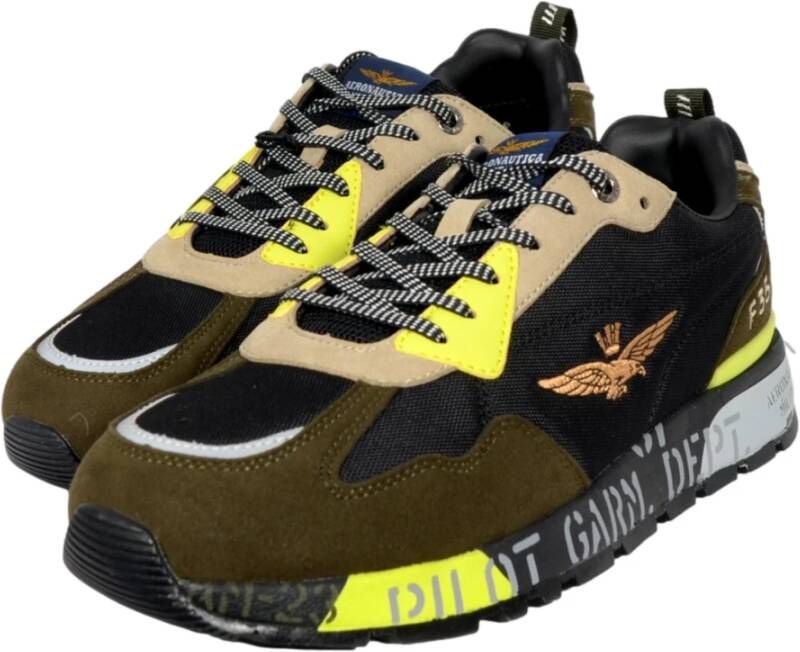aeronautica militare Groen Zwart Hardloopschoenen Sc276 Multicolor Heren