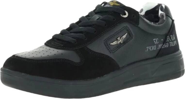 aeronautica militare Lage Sneakers Black Heren