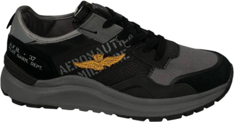 aeronautica militare Lage Sneakers Black Heren