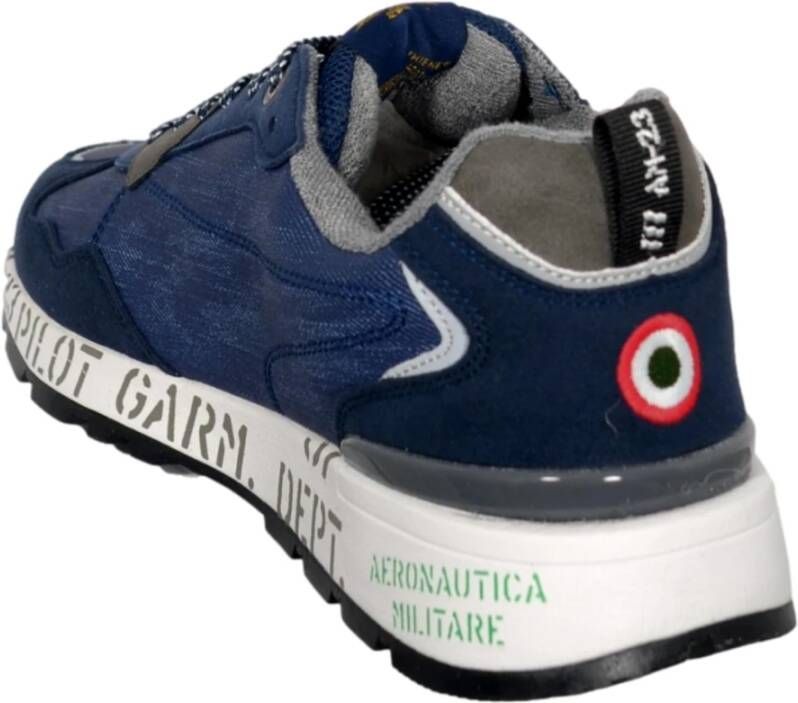 aeronautica militare Lichtblauwe hardloopsneakers voor heren Blauw Heren