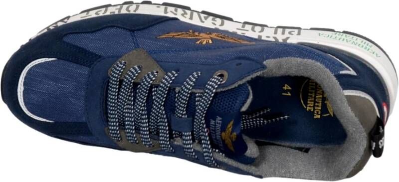 aeronautica militare Lichtblauwe hardloopsneakers voor heren Blauw Heren