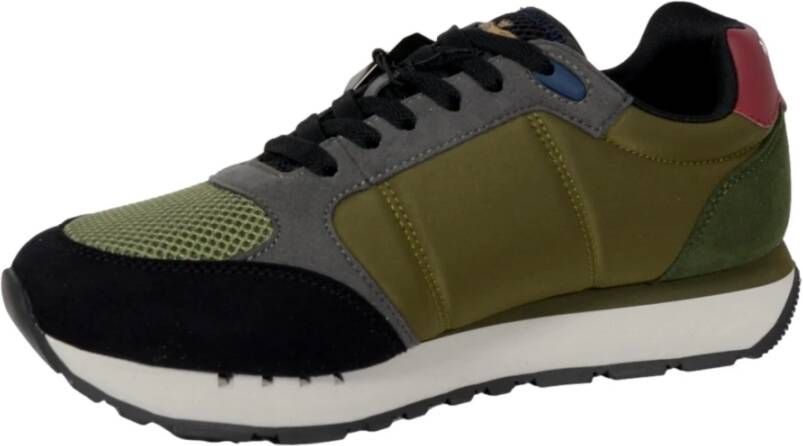 aeronautica militare Tricolori Running Sneakers Donkergroen Multicolor Heren