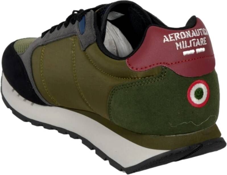 aeronautica militare Tricolori Running Sneakers Donkergroen Multicolor Heren