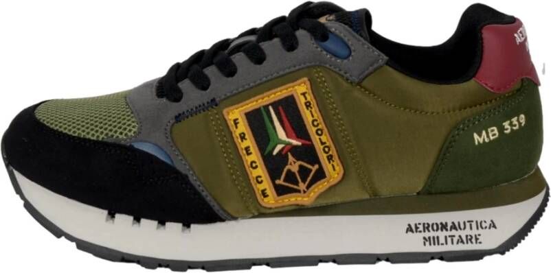 aeronautica militare Tricolori Running Sneakers Donkergroen Multicolor Heren