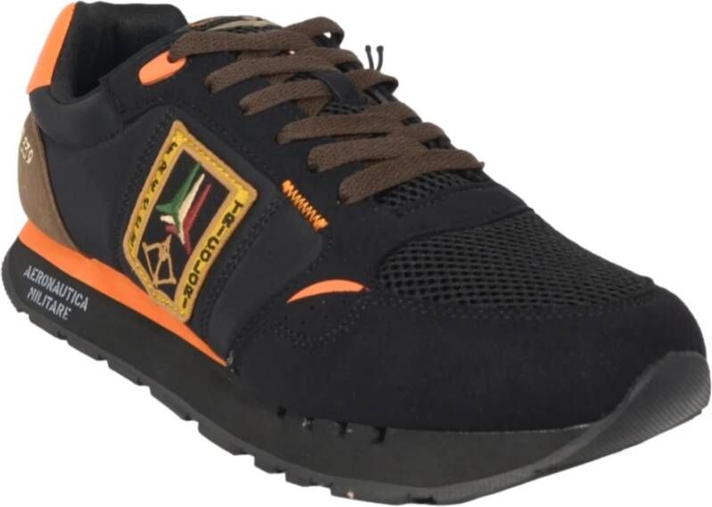 aeronautica militare Tricolori Running Sneakers Zwart Oranje Multicolor Heren