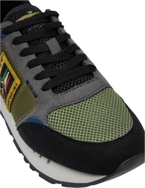 aeronautica militare Unieke Sneakers in Donkergroen Rood Lichtgroen Green Heren