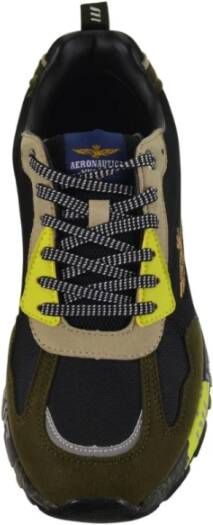 aeronautica militare Zwarte platte schoenen Actieve levensstijl Sneakers Black Heren