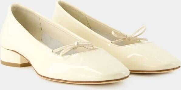 aeyde Beige-Creamy Patent Leren Ballerina Beige Dames