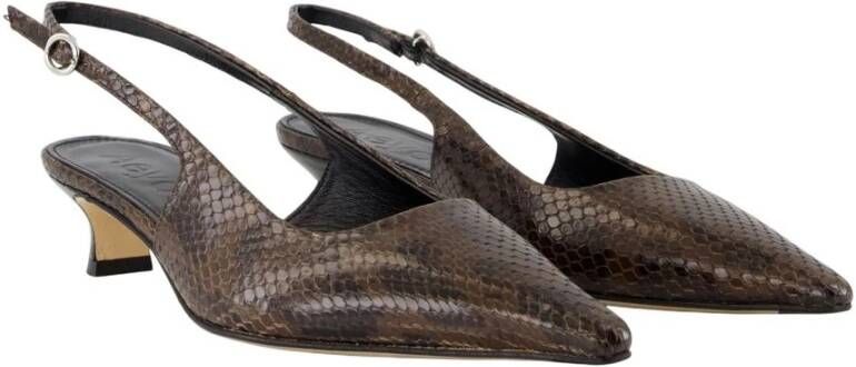 aeyde Bruine Slangeprint Leren Puntige Sandalen