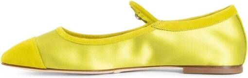 aeyde Chartreuse Satin Suede Blokhak Sandaal
