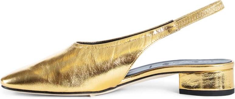 aeyde Gouden Crackle Leren Slingback Hakken
