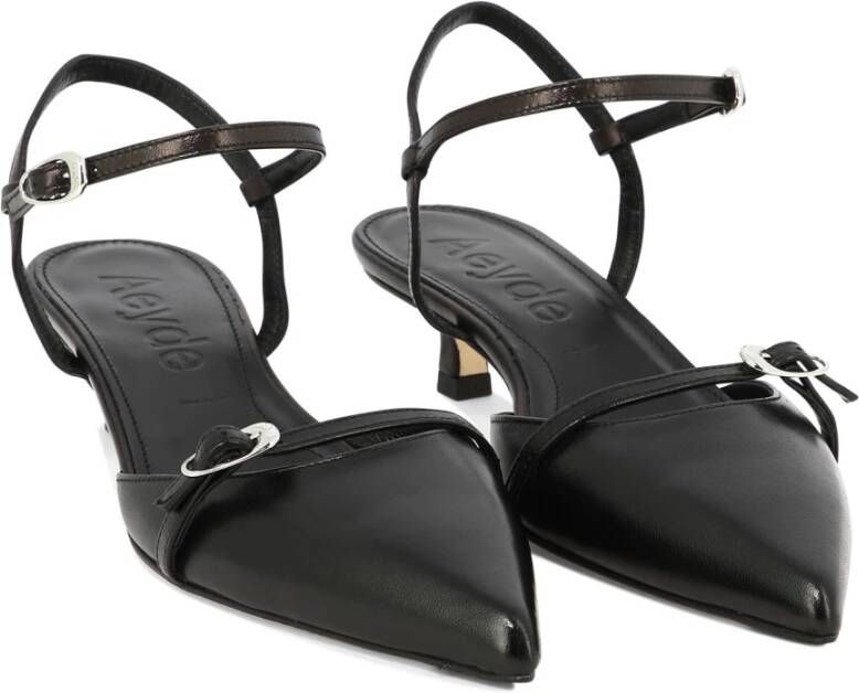 aeyde Melia Leren Slingbacks Nappa Black Dames