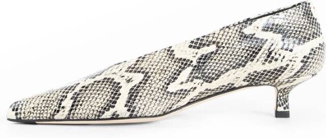 aeyde Slangenprint Leren Kitten Hak Schoenen