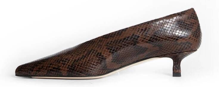 aeyde Slangenprint Leren Kitten Hak Schoenen