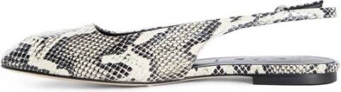 aeyde Slangenprint Leren Slingback Hakken