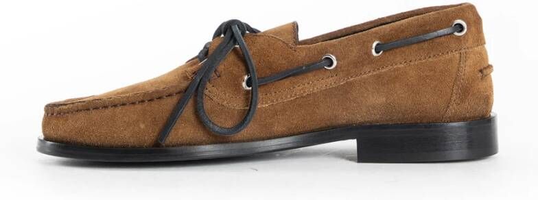 aeyde Suede Leren Tabak Blokhak Schoenen