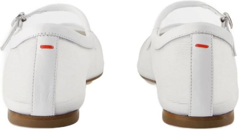 aeyde Witte Mesh Ballerina's met Strikband