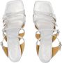 Aeyde Zilveren Leren Blokhak Sandalen - Thumbnail 2